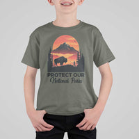 Protect Our National Parks T Shirt For Kid Bison Buffalo Vintage Graphic