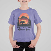 Protect Our National Parks T Shirt For Kid Bison Buffalo Vintage Graphic