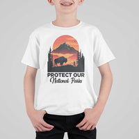 Protect Our National Parks T Shirt For Kid Bison Buffalo Vintage Graphic