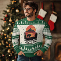 Protect Our National Parks Ugly Christmas Sweater Bison Buffalo Vintage Graphic - Wonder Print Shop