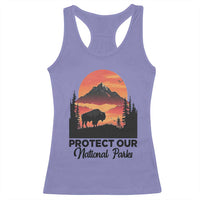 Protect Our National Parks Racerback Tank Top Bison Buffalo Vintage Graphic