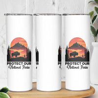 Protect Our National Parks Skinny Tumbler Bison Buffalo Vintage Graphic