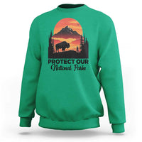 Protect Our National Parks Sweatshirt Bison Buffalo Vintage Graphic