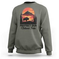 Protect Our National Parks Sweatshirt Bison Buffalo Vintage Graphic