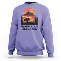 Protect Our National Parks Sweatshirt Bison Buffalo Vintage Graphic