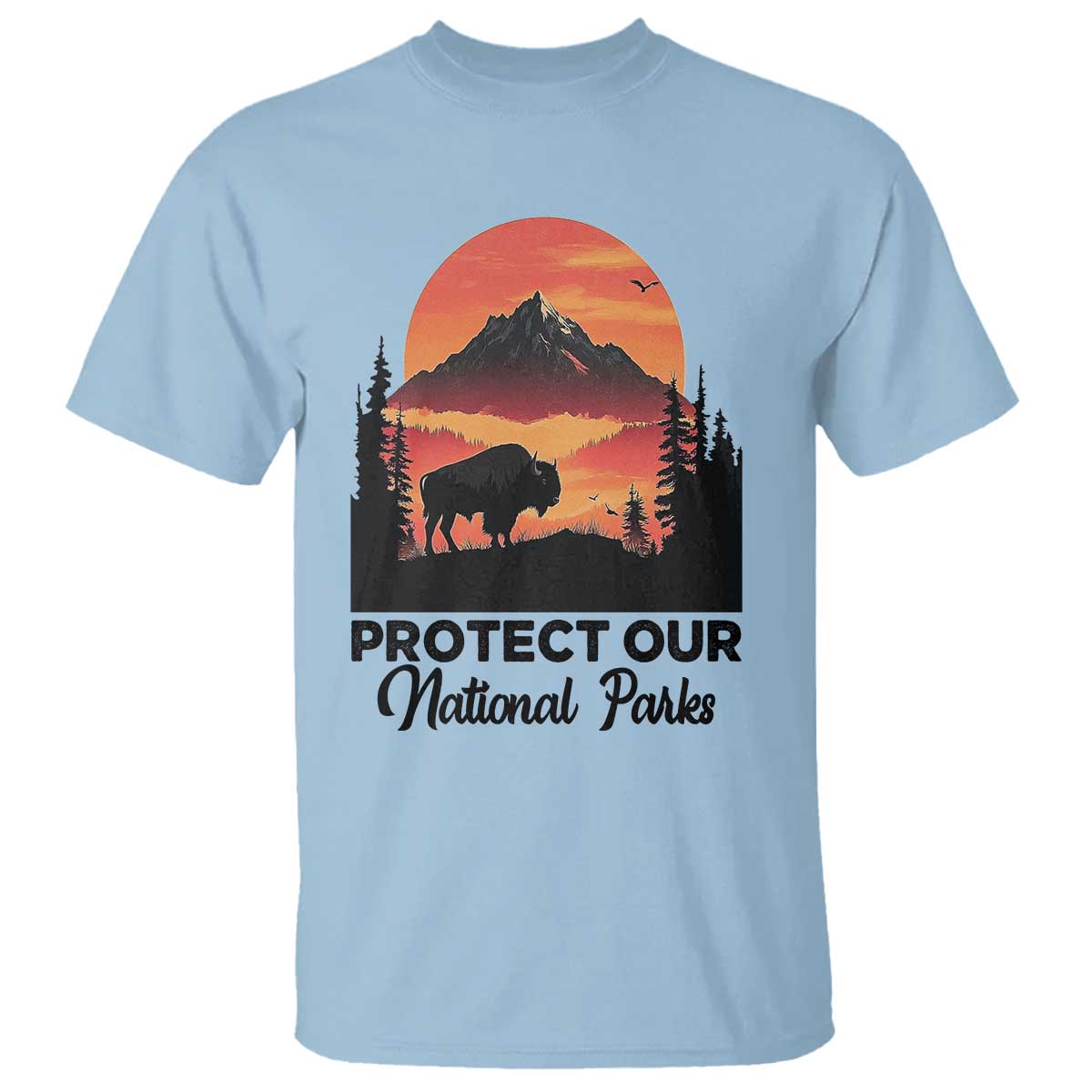 Protect Our National Parks T Shirt Bison Buffalo Vintage Graphic