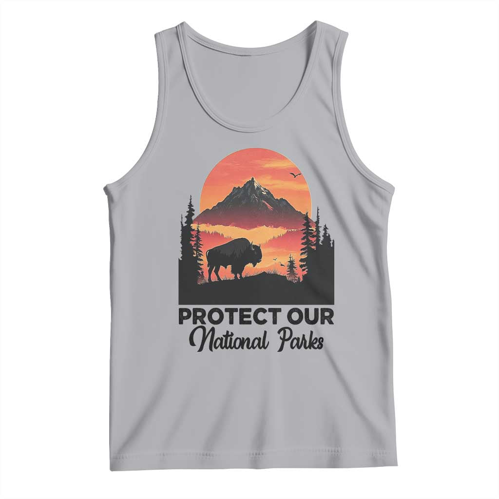 Protect Our National Parks Tank Top Bison Buffalo Vintage Graphic