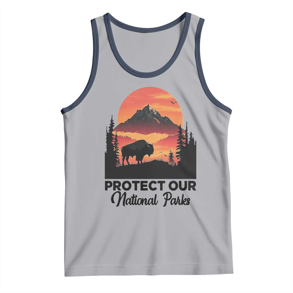 Protect Our National Parks Tank Top Bison Buffalo Vintage Graphic