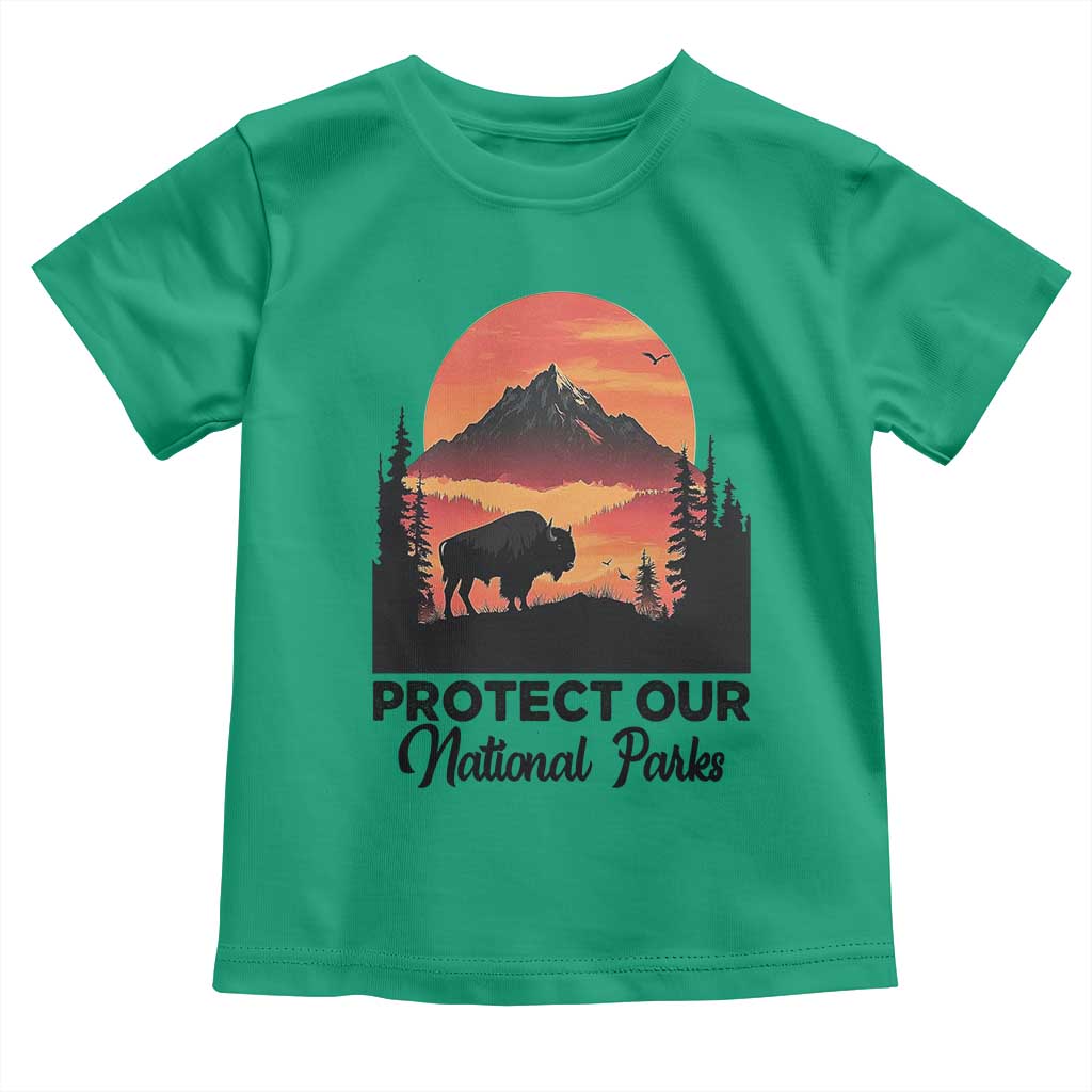 Protect Our National Parks Toddler T Shirt Bison Buffalo Vintage Graphic