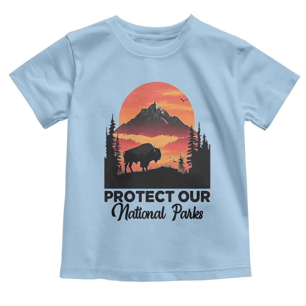Protect Our National Parks Toddler T Shirt Bison Buffalo Vintage Graphic