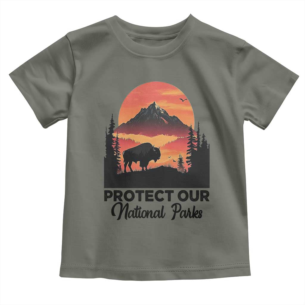 Protect Our National Parks Toddler T Shirt Bison Buffalo Vintage Graphic