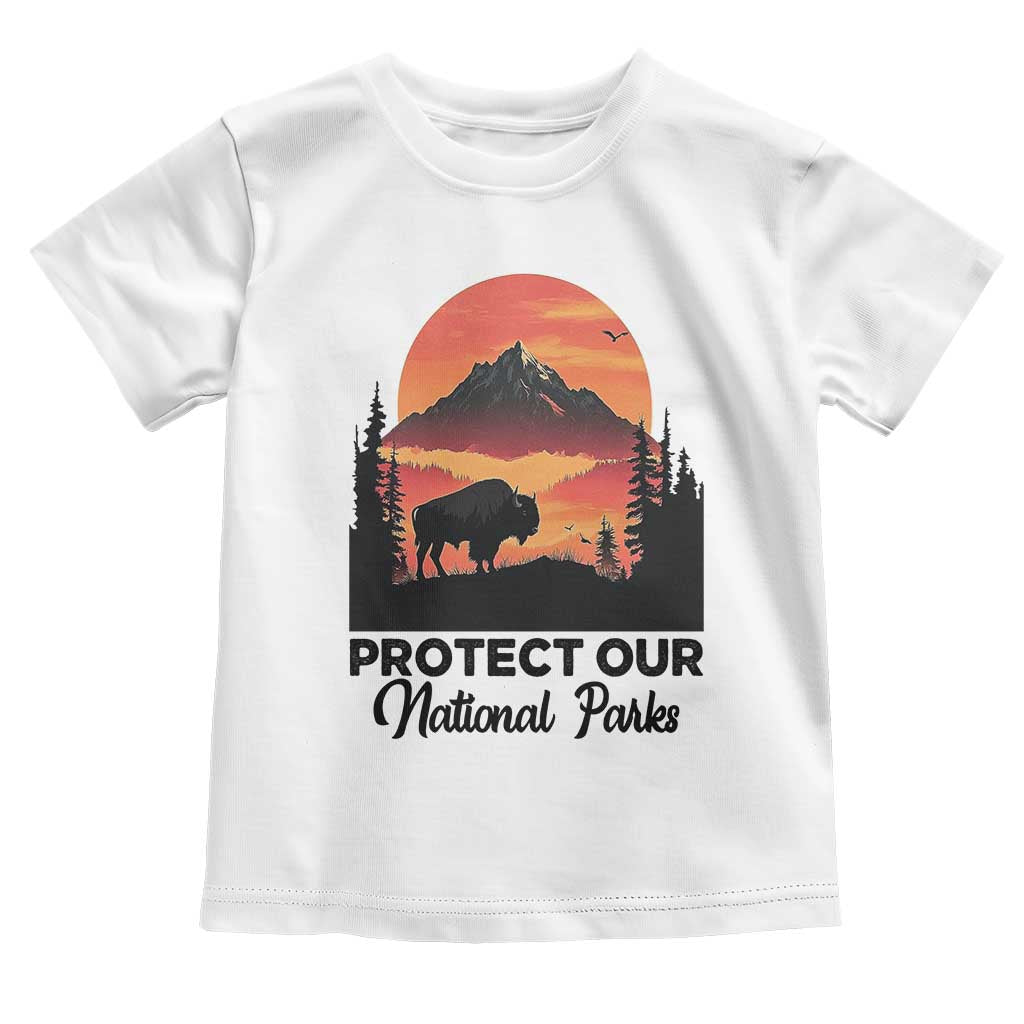 Protect Our National Parks Toddler T Shirt Bison Buffalo Vintage Graphic