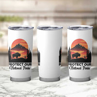 Protect Our National Parks Tumbler Cup Bison Buffalo Vintage Graphic