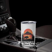 Protect Our National Parks Tumbler Cup Bison Buffalo Vintage Graphic