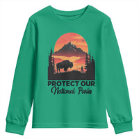 Protect Our National Parks Youth Sweatshirt Bison Buffalo Vintage Graphic