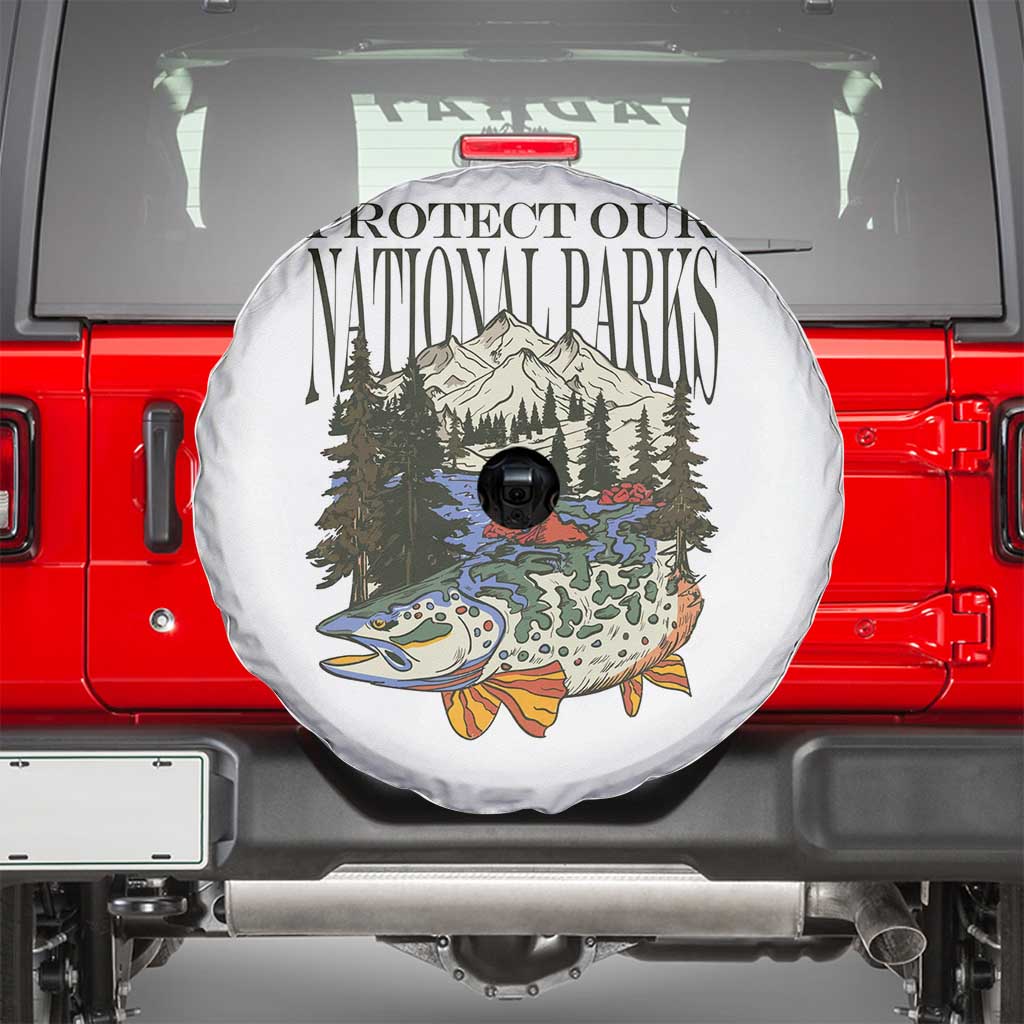 Protect Our National Parks Spare Tire Cover Wildlife Fishing Outdoor Adventure Retro