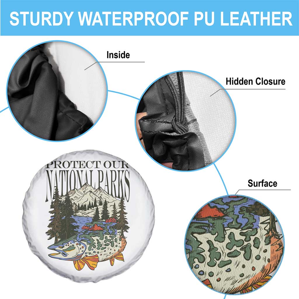 Protect Our National Parks Spare Tire Cover Wildlife Fishing Outdoor Adventure Retro