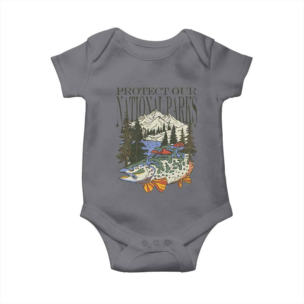 Protect Our National Parks Baby Onesie Wildlife Fishing Outdoor Adventure Retro
