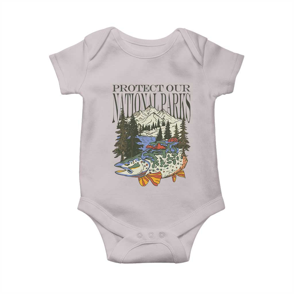 Protect Our National Parks Baby Onesie Wildlife Fishing Outdoor Adventure Retro