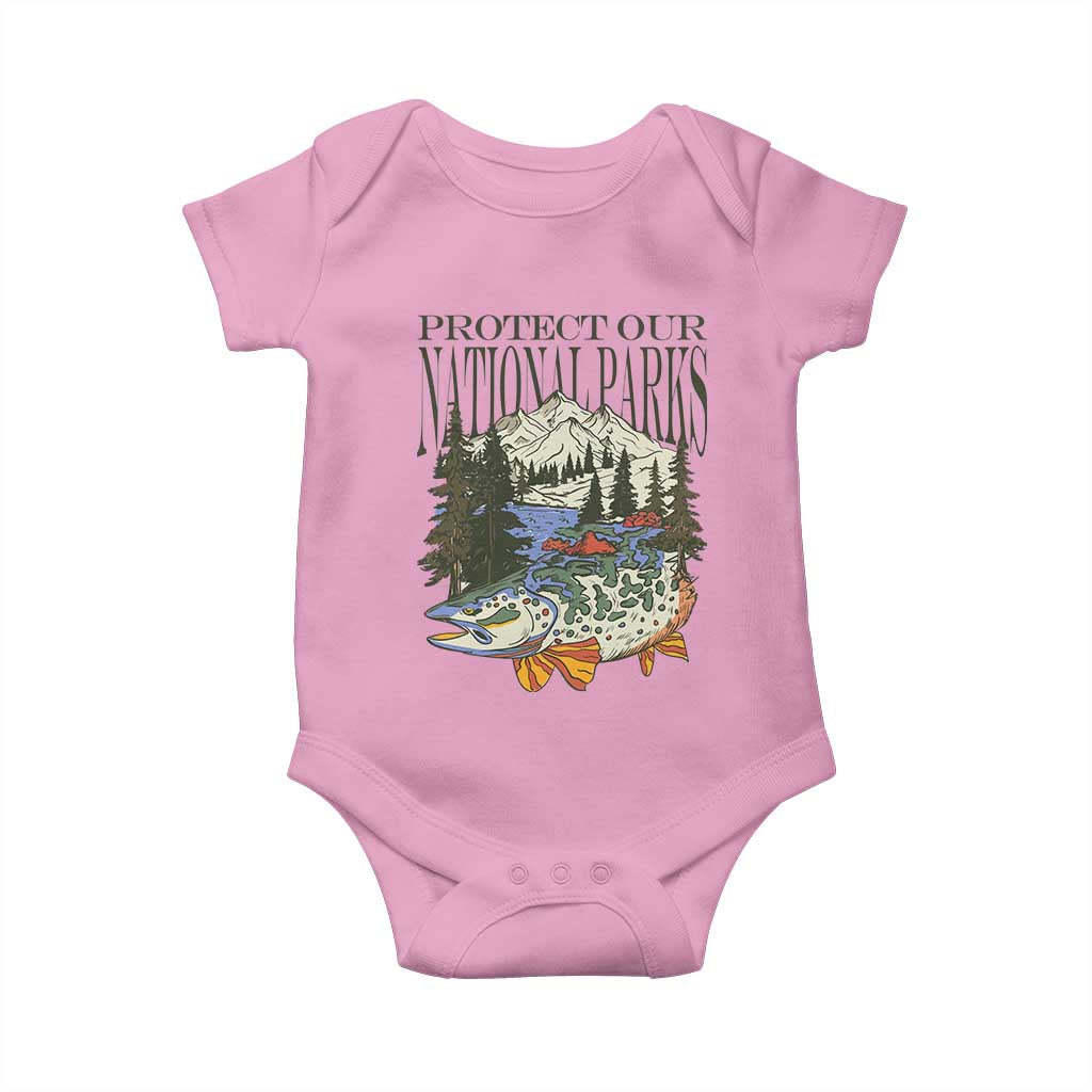 Protect Our National Parks Baby Onesie Wildlife Fishing Outdoor Adventure Retro