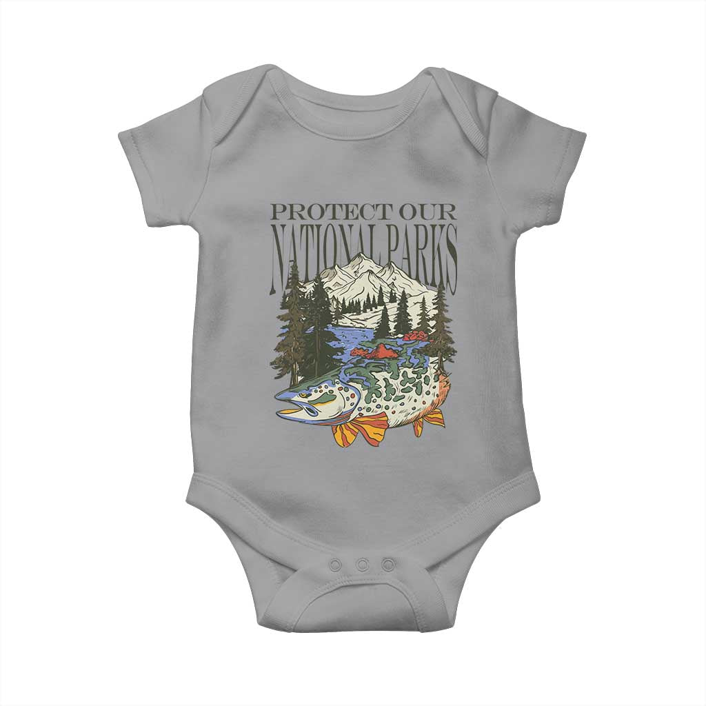 Protect Our National Parks Baby Onesie Wildlife Fishing Outdoor Adventure Retro