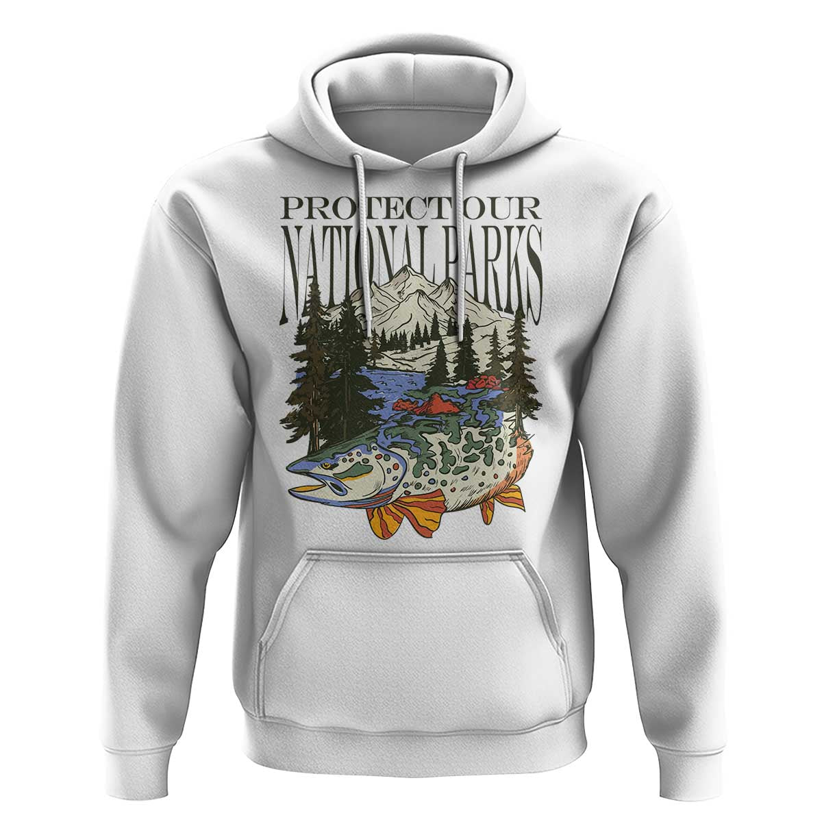 Protect Our National Parks Hoodie Wildlife Fishing Outdoor Adventure Retro