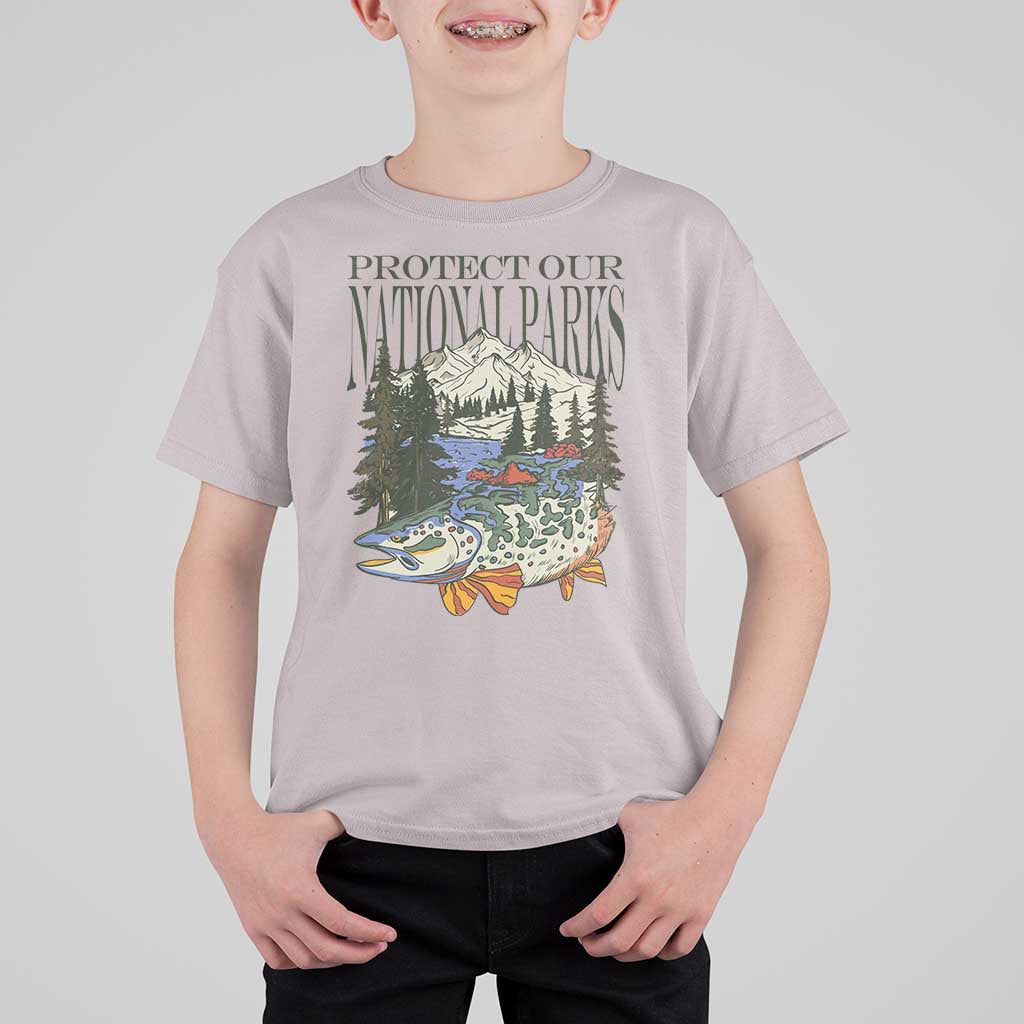 Protect Our National Parks T Shirt For Kid Wildlife Fishing Outdoor Adventure Retro