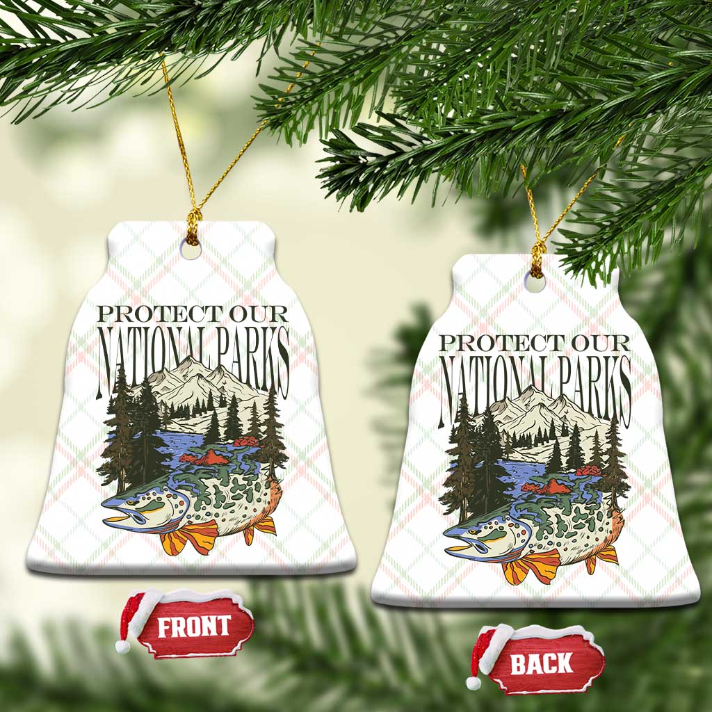 Protect Our National Parks Ceramic Ornament Wildlife Fishing Outdoor Adventure Retro - Wonder Print Shop