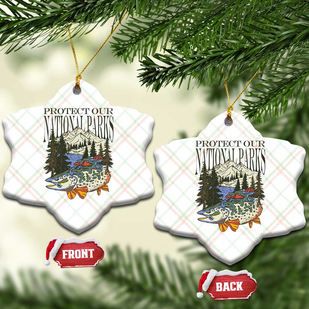 Protect Our National Parks Ceramic Ornament Wildlife Fishing Outdoor Adventure Retro - Wonder Print Shop