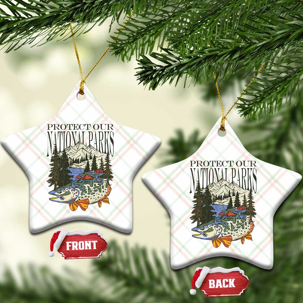 Protect Our National Parks Ceramic Ornament Wildlife Fishing Outdoor Adventure Retro - Wonder Print Shop