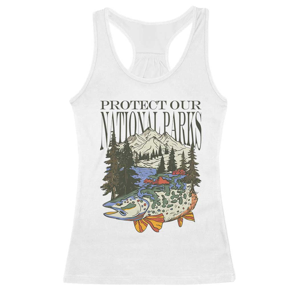 Protect Our National Parks Racerback Tank Top Wildlife Fishing Outdoor Adventure Retro
