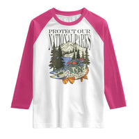 Protect Our National Parks Raglan Shirt Wildlife Fishing Outdoor Adventure Retro