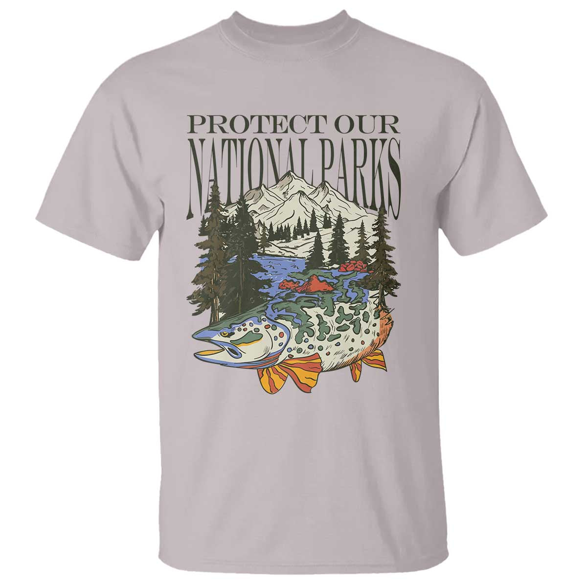 Protect Our National Parks T Shirt Wildlife Fishing Outdoor Adventure Retro