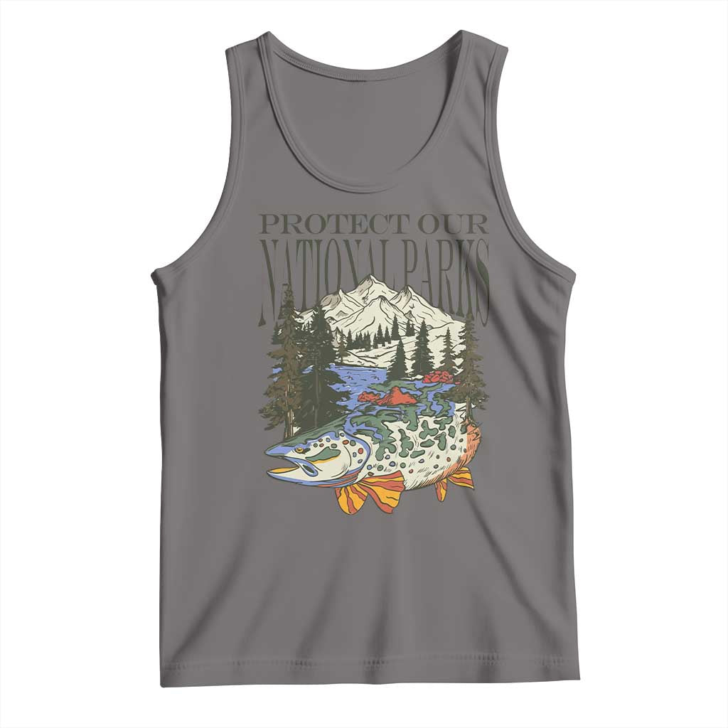 Protect Our National Parks Tank Top Wildlife Fishing Outdoor Adventure Retro