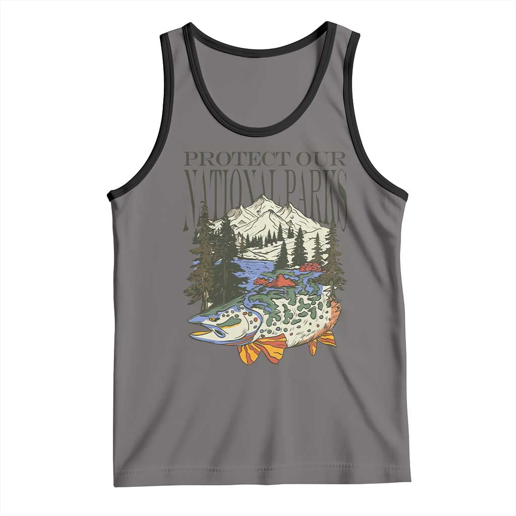 Protect Our National Parks Tank Top Wildlife Fishing Outdoor Adventure Retro