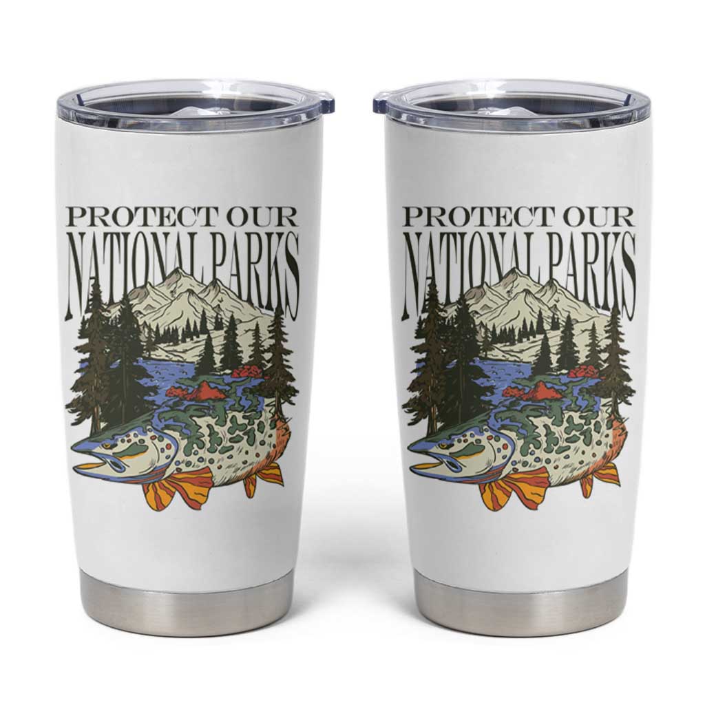 Protect Our National Parks Tumbler Cup Wildlife Fishing Outdoor Adventure Retro