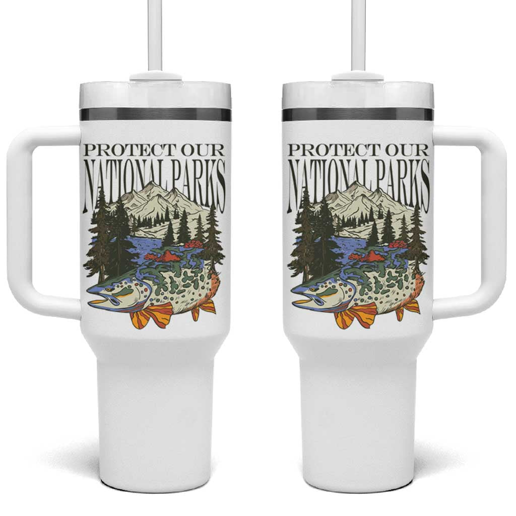 Protect Our National Parks Tumbler With Handle Wildlife Fishing Outdoor Adventure Retro