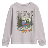 Protect Our National Parks Youth Sweatshirt Wildlife Fishing Outdoor Adventure Retro