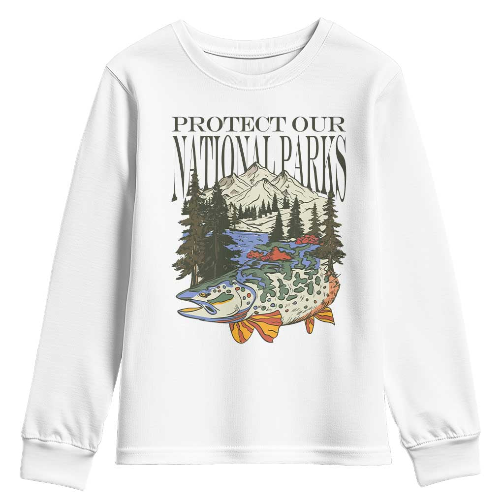 Protect Our National Parks Youth Sweatshirt Wildlife Fishing Outdoor Adventure Retro