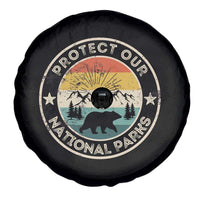 Protect Our National Parks Spare Tire Cover Bear Wildlife Retro Mountain Graphic