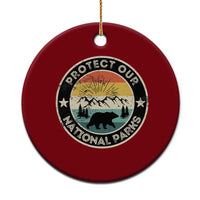 Protect Our National Parks Ceramic Ornament Bear Wildlife Retro Mountain Graphic - Wonder Print Shop