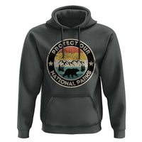 Protect Our National Parks Hoodie Bear Wildlife Retro Mountain Graphic