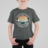 Protect Our National Parks T Shirt For Kid Bear Wildlife Retro Mountain Graphic
