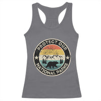 Protect Our National Parks Racerback Tank Top Bear Wildlife Retro Mountain Graphic