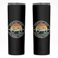 Protect Our National Parks Skinny Tumbler Bear Wildlife Retro Mountain Graphic