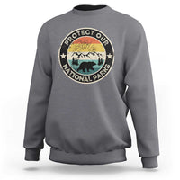 Protect Our National Parks Sweatshirt Bear Wildlife Retro Mountain Graphic