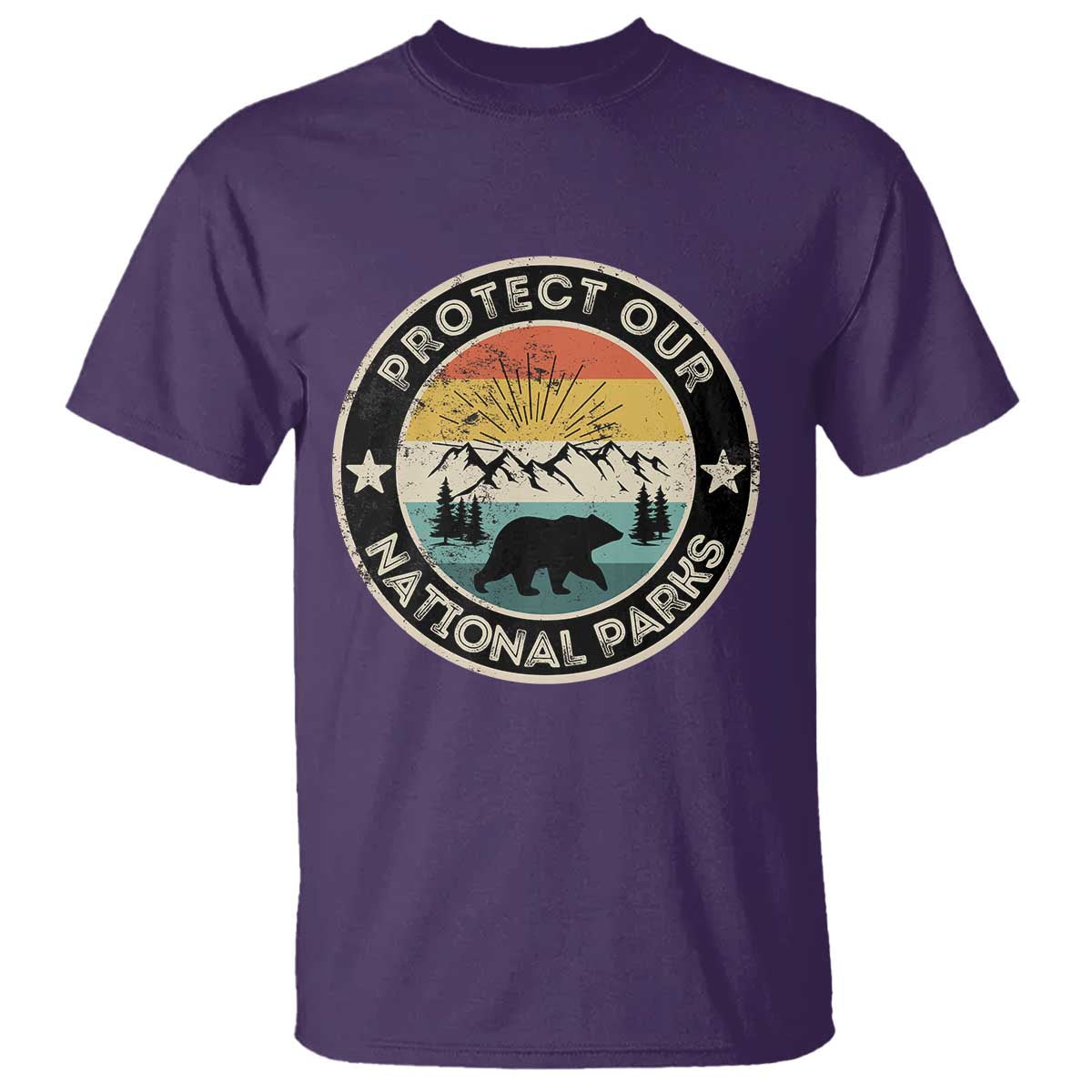 Protect Our National Parks T Shirt Bear Wildlife Retro Mountain Graphic