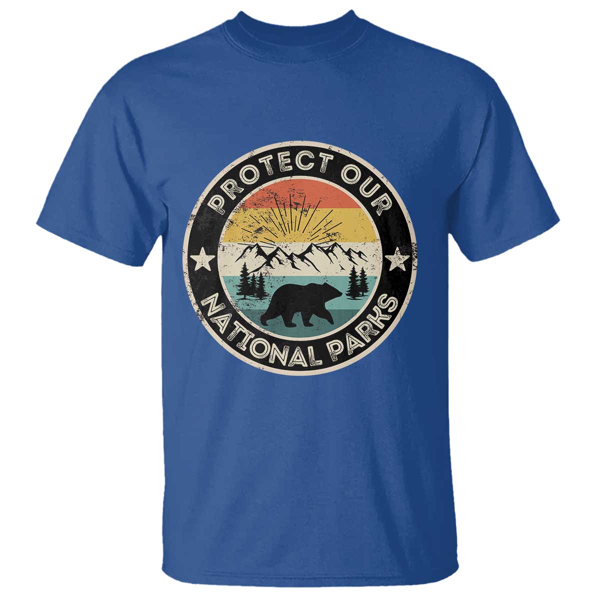 Protect Our National Parks T Shirt Bear Wildlife Retro Mountain Graphic