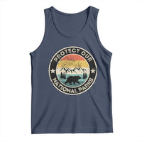 Protect Our National Parks Tank Top Bear Wildlife Retro Mountain Graphic