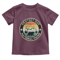 Protect Our National Parks Toddler T Shirt Bear Wildlife Retro Mountain Graphic